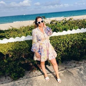 Zimmermann Floral Belted Mini Dress